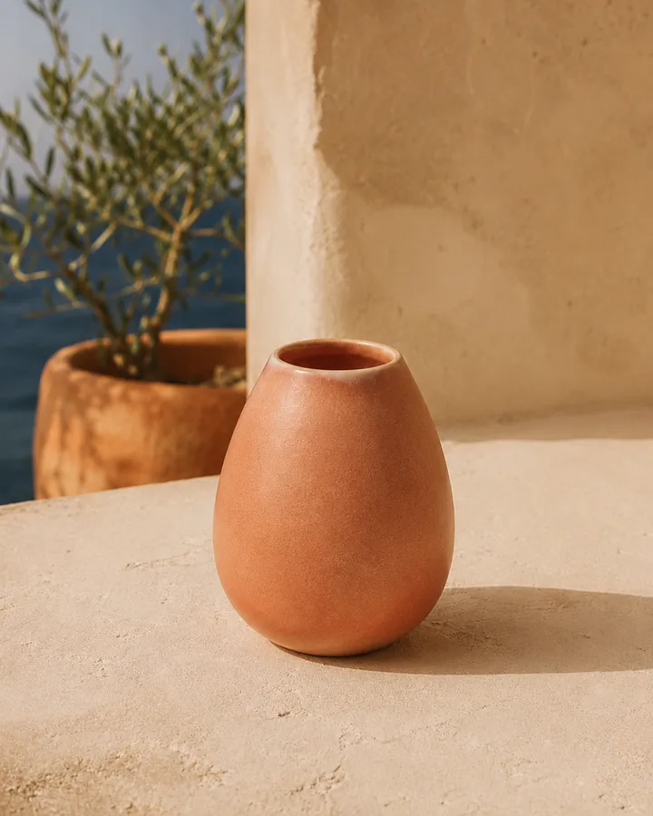 Egg Cup Indoor Planter in Clay Egg glaze.
