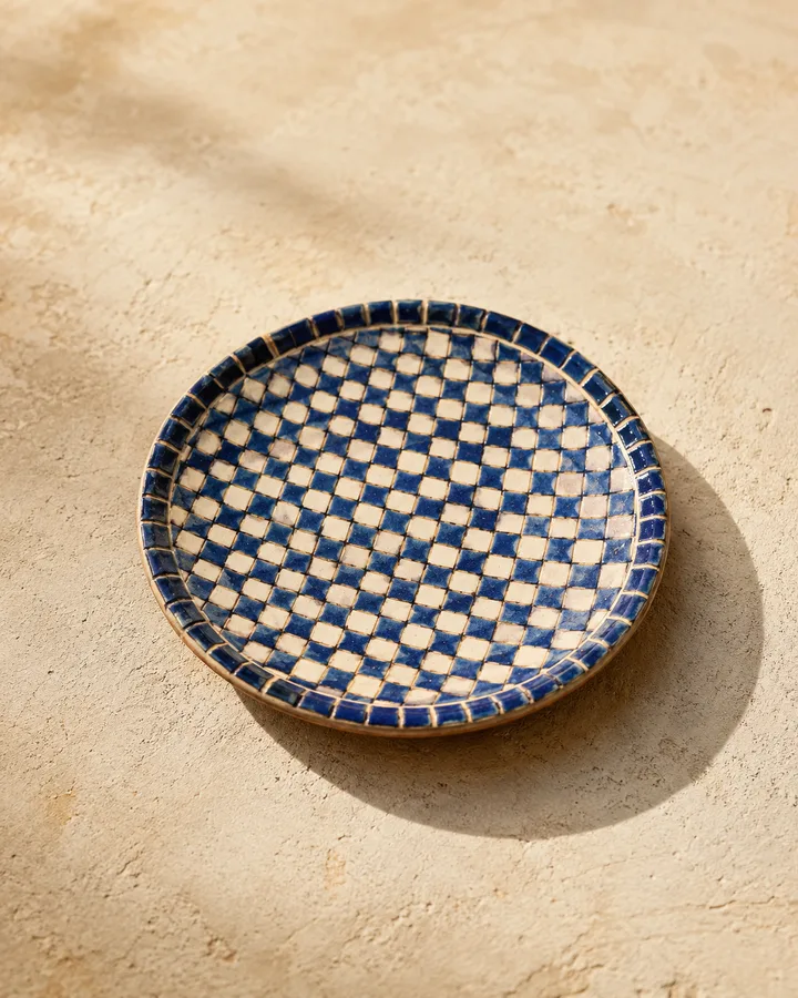 Mosaic Bread Plate in Brick Terracotta — terracotta brick mosaic.