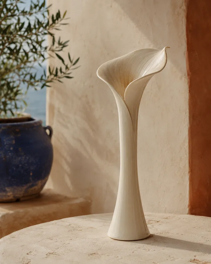 Tall Calla Lily Vase in Calla Cream — calla-cream porcelain vase.